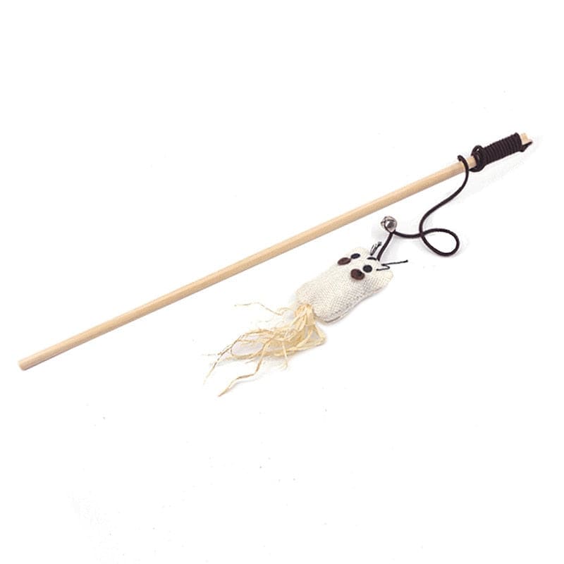 Handmade wooden cat fishing rod