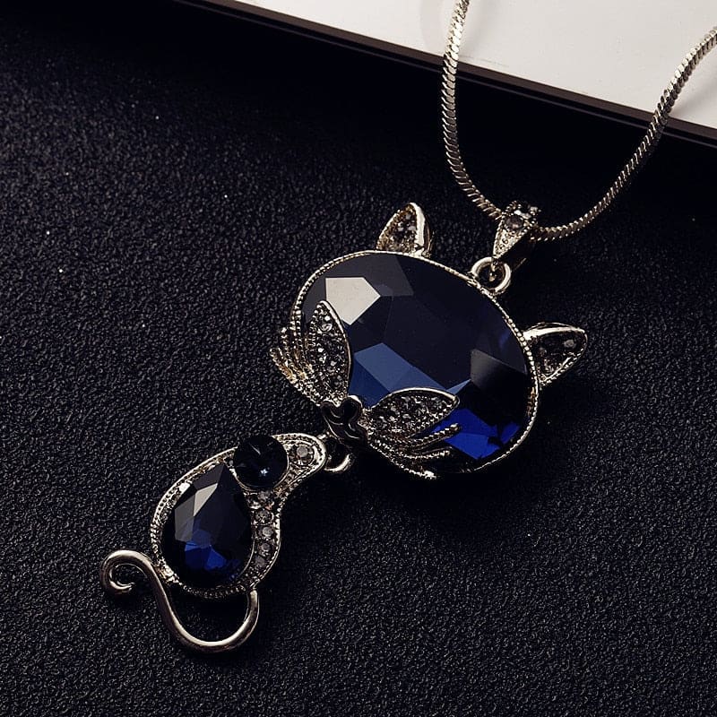Collier Pendentif Chat - Bijou Fantaisie Mignon Et Tendance
