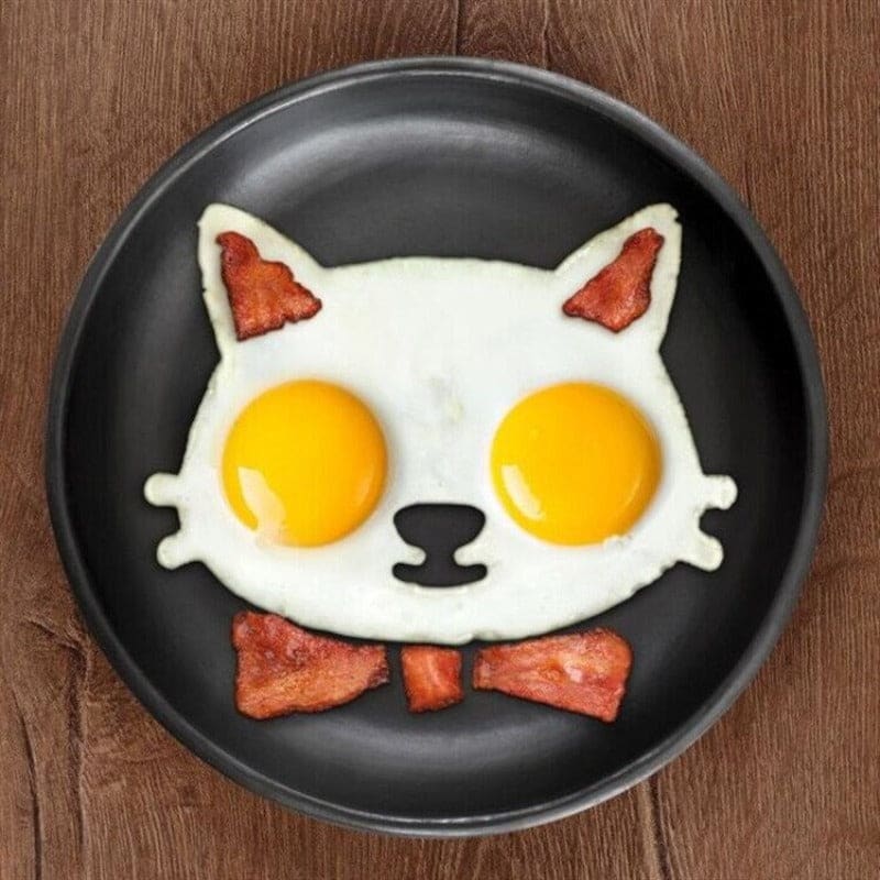 Moule à œuf au plat en forme de tête de chat