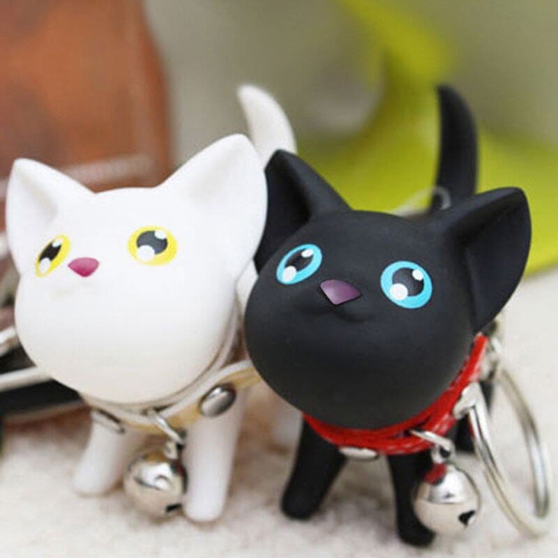 Porte-clés Chat Noir Yeux Phosphorescents - KONTIKI - Parfait Pour Les Clés !