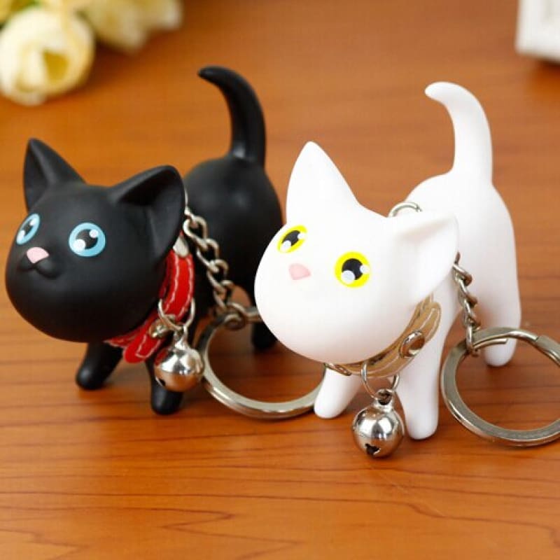 Porte-clés Pentacle Chat Noir Aux Yeux Verts Vibrants - Clochette Dorée, MDI Australia