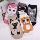 SPRINGKAT™ Cat Face Socks (PACK OF 5 PAIRS)