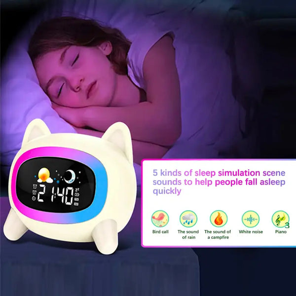Despertador Kawai De Gatito Con Luz Led Y Bluetooth 4 En 1 Despertador Kawai De Gatito Con Luz Led Y Bluetooth 4 En 1