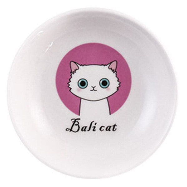 Assiette plate à décoration féline pour chat CERAKAT™ Bol plat, gamelle chat, gamelles / fontaines 