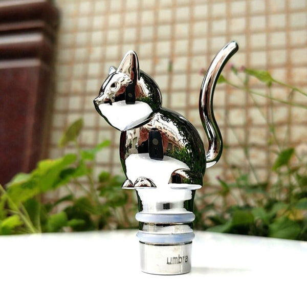 Bouchon de bouteille en forme chat chromé CHROMKAT™ bouchon chat, cuisine, Maison / Décoration