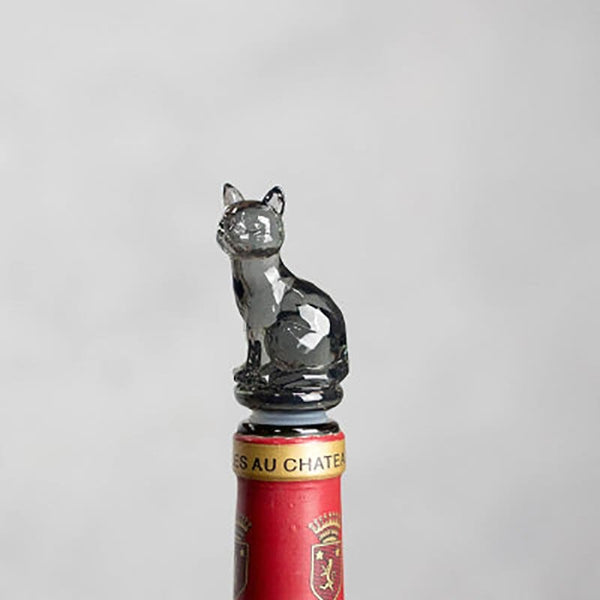 Bouchon de bouteille en forme de chat en résine