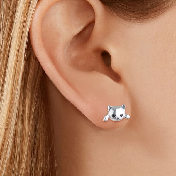 Boucles d’oreilles chat à longue queue en argent TALYKAT™ Bijoux, boucle d’oreilles, boucles chat,