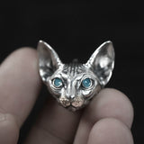 Boucles d’oreilles chat Sphynx aux yeux bleus SPHYNIKAT™ Bijoux, boucle d’oreilles, boucles chat,