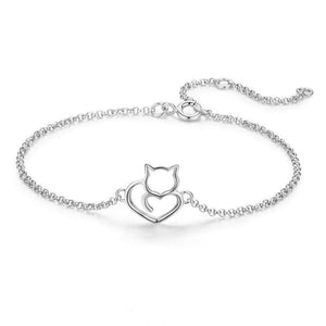 Bracelet Coeur De Chat SILVAKAT™ (Argent) Bijoux, Bracelet, bracelets, bracelets chat
