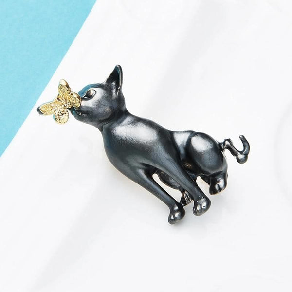 Broche Chat Noir MODELKAT™ accessoires, broche chat, pin’s / Broches