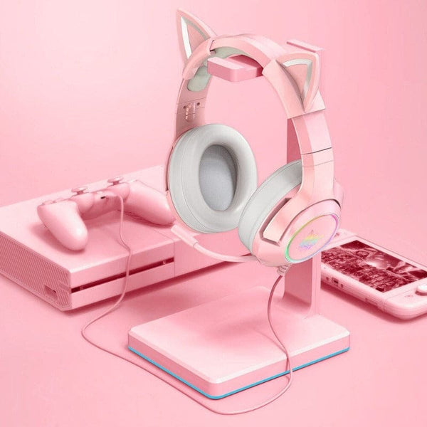 Casque micro gaming oreilles de chat kawaii MIKROKAT™ accessoires, audio bluetooth noir pour enfant,