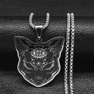 Collier pendentif gothique chat noir mystique SATANIKAT™ Bijoux, mystique, colliers / pendentifs, 