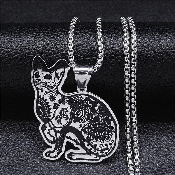 Collier pendentif gothique chat noir mystique SATANIKAT™ Bijoux, mystique, colliers / pendentifs, 