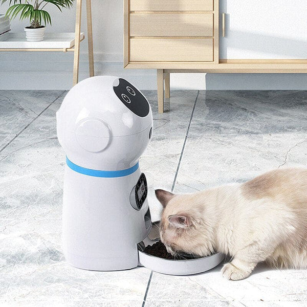 Programmable robotic kibble dispenser for cats