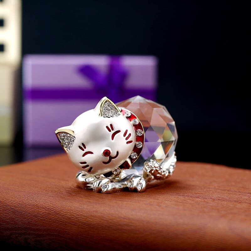 Figurine chat boule de cristal décorative Orderkeen — free download