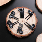 Fourchettes pique à fruit en forme de chat noir FORKAT™ cuisine, noir, Maison / Décoration