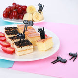 Fourchettes pique à fruit en forme de chat noir FORKAT™ cuisine, noir, Maison / Décoration