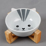 Gamelle bol en céramique support bois pour chat NIKIKAT™ chat, gamelle céramique, simple, gamelles /