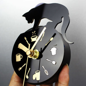 Horloge magnétique chat noir MAGNATKAT™ horloge chat, noir, Maison / Décoration, pendule