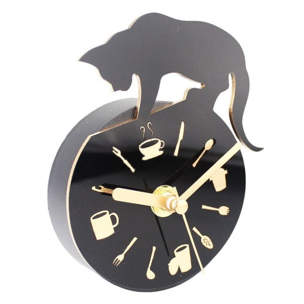 Horloge magnétique chat noir