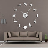 Horloge murale géante chats 3D quartz THREDKAT™ horloge chat, quartz, Maison / Décoration, pe, 