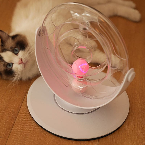 Jouet gyroscopique avec balles pour chat GYROSKAT™ circuit interactif chat, jouet à système rotatif 