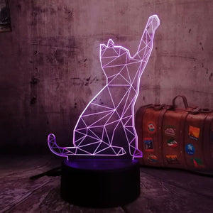 Lampe ambiance design de chat 3D LED MOODYKAT™ LED, Lampes et veilleuses, Maison / Décoration