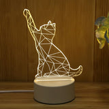 Lampe veilleuse 3D chat qui lève la patte MALISKAT™ patte, Lampes et veilleuses, Maison / Décoration