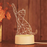 Lampe veilleuse 3D chat qui lève la patte MALISKAT™ patte, Lampes et veilleuses, Maison / Décoration