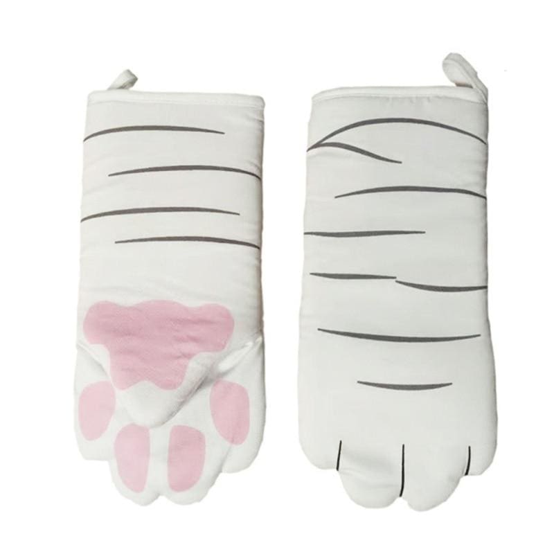 Set Gant De Cuisine Et Manique Motif Chat Et Plantes - Protection Main Et Dessous De Plat Assortis, Design Français