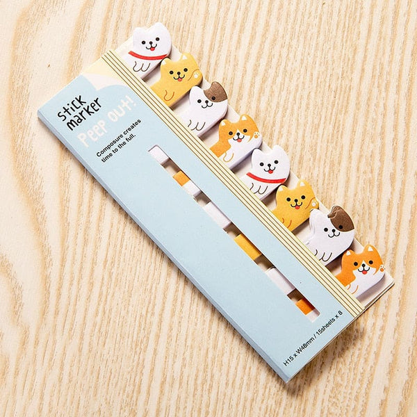 Notes Adhésives Sticky Notes - Marque-pages Mignons (chat) - Bloc De 8 Motifs, 15 Notes Par Motif - Environ 3,5 X 1 Cm - 5