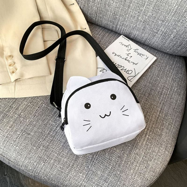 Mini sacoche bandoulière chat kawaii avec oreilles cousues MESKANKAT™ accessoires, cousues, sac à 