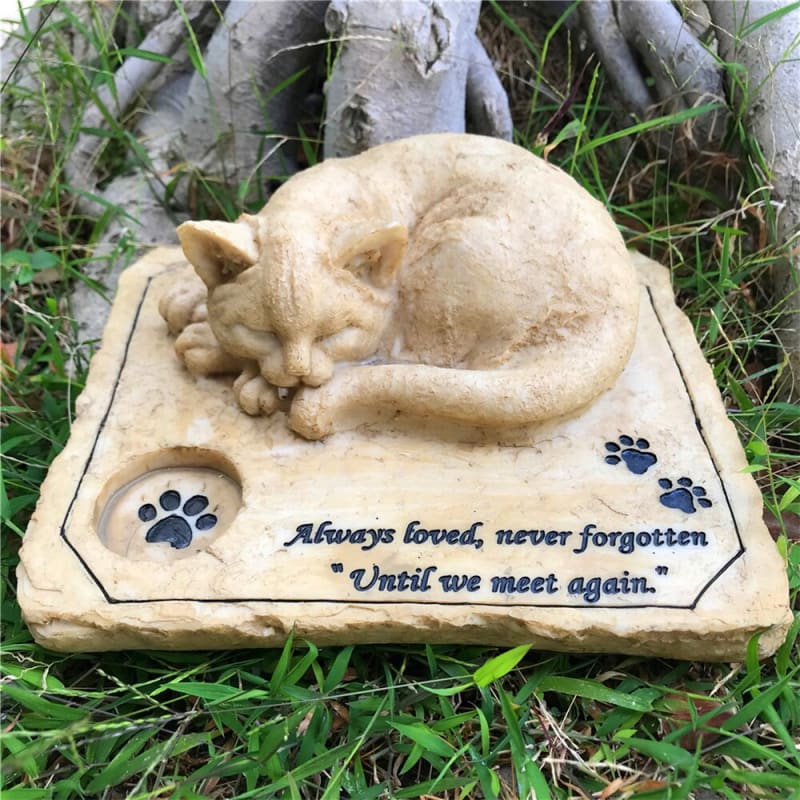Pierre tombale chat / chaton / félin avec pieu, ornement de tombe, pierre  tombale temporaire, mémorial de jardin, plaque photo personnalisée. -   France