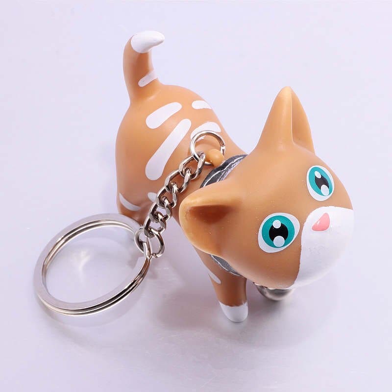 Porte-clés Chat Orange Et Blanc Avec Carte Message - Cadeau Réconfortant Anti-stress - Décoration Pour Sacs, Clés Et Bagages