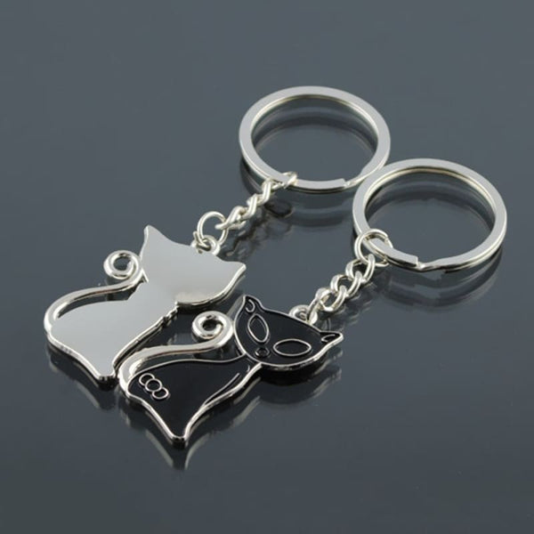 Porte-clés chat noir et blanc ORNAKAT™ (Lot de 2) accessoires, Porte-clés,