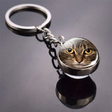 Porte-clés chat sphère en verre trempé BALEYKAT™ accessoires, Porte-clés,
