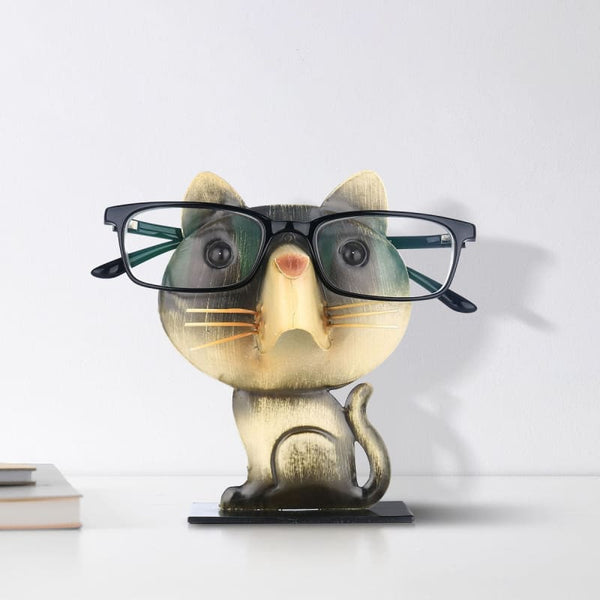Porte-lunettes De Nuit Chat – Support Mignon Pour Table De Chevet, En PLA, Noir, Neuf