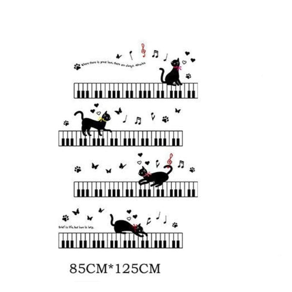 Sticker mural chat partition de piano PIANOKAT™ Maison / Décoration, piano, stickers