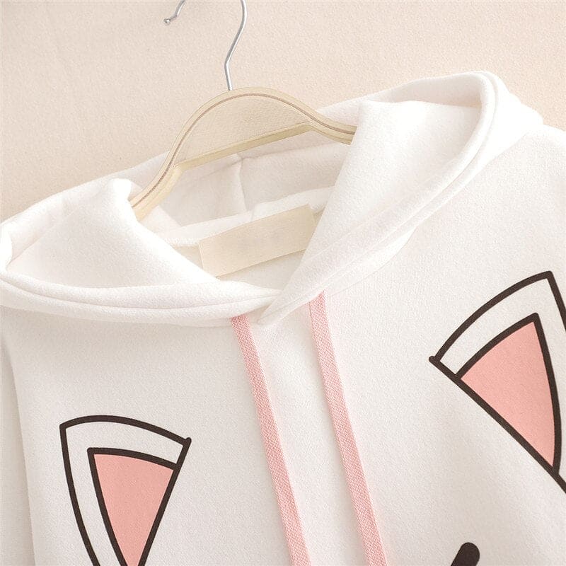 Sweat à Capuche Chat Mignon Pour Femmes Et Filles - Design Avec Oreilles - Polyester Décontracté
