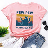 T-shirt Avec Chat Noir PEWKAT™ t-shirt, t-shirt chat, vêtements