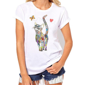 T-shirt coloré chat et papillon FLACKAT™ t-shirt, t-shirt chat, papillon, vêtements