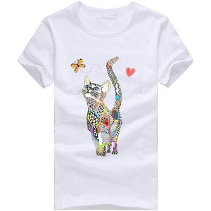T-shirt coloré chat et papillon FLACKAT™ t-shirt, t-shirt chat, papillon, vêtements