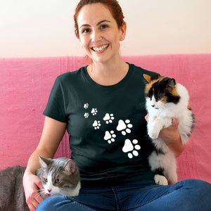 T-shirt empreintes pattes de chaton STEPKAT™ t-shirt, t-shirt chat, chaton, vêtements