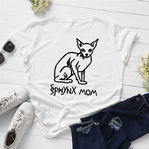 T-shirt imprimé chat Sphynx pour mamans SPHYNXYKAT™ t-shirt, t-shirt chat, mamans, vêtements