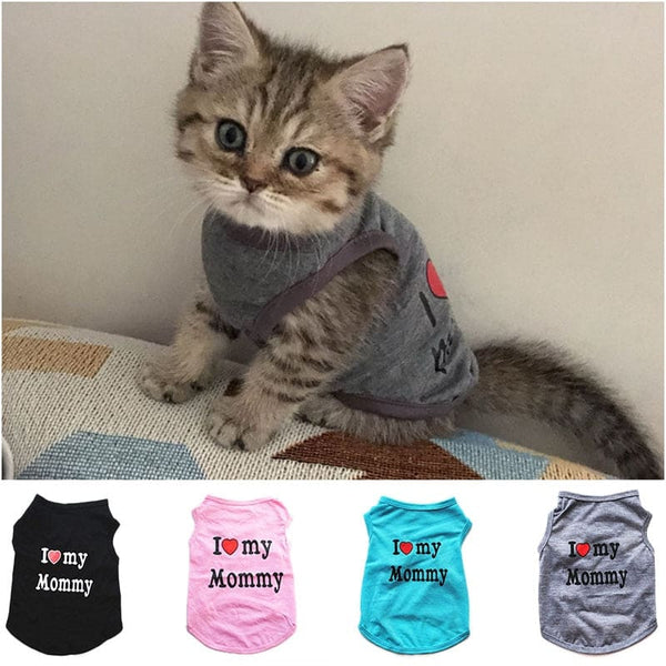 T-shirt pour chat d’Amour 100% coton MOMDADKAT™ Mon chat, coton, vêtements