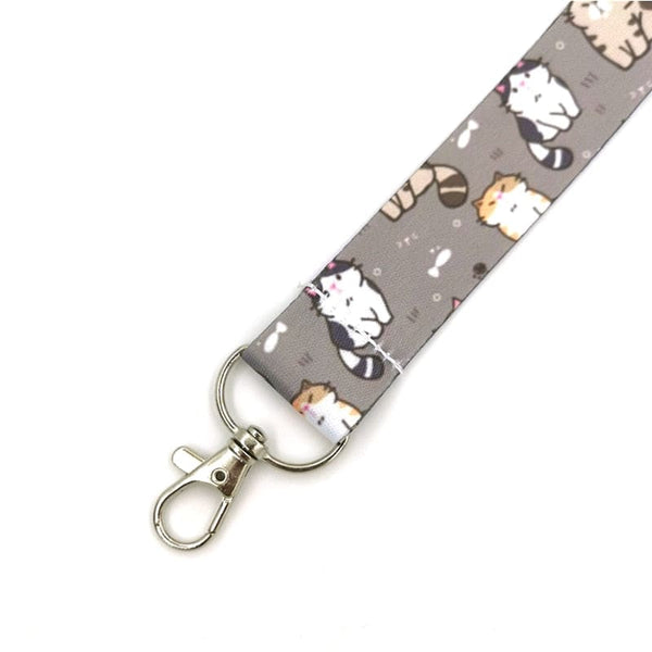 Neck holder for smartphone or keys with cat motifs