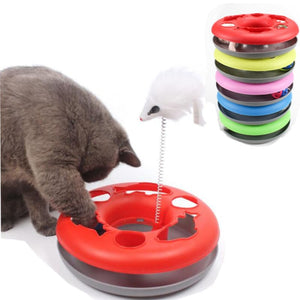 Balle de piste interactive pour chat, forme ronde, ventouse, tunnel de jeu,  accessoires pour animaux de compagnie